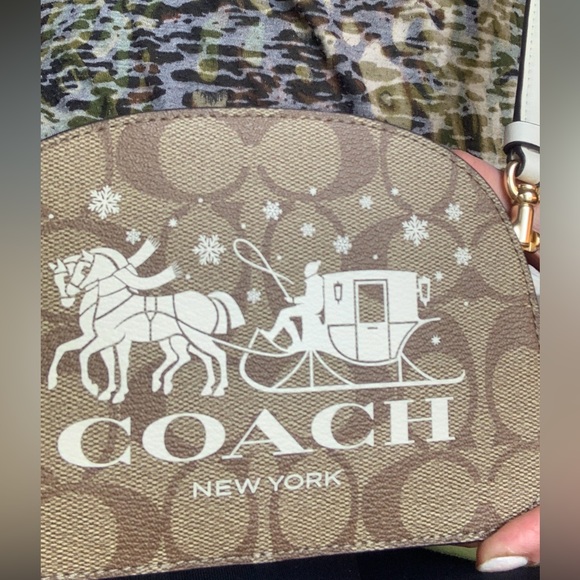 Authentic COACH Signature Coated canvas /smooth leather zip top crossbody - Picture 9 of 9